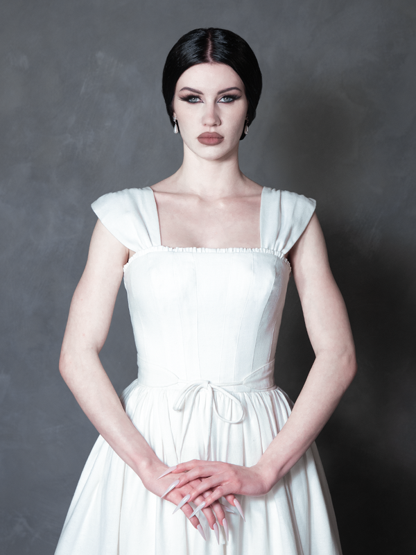PRE-ORDER - NOSFERATU Bodiced Petticoat Dress in Bone White