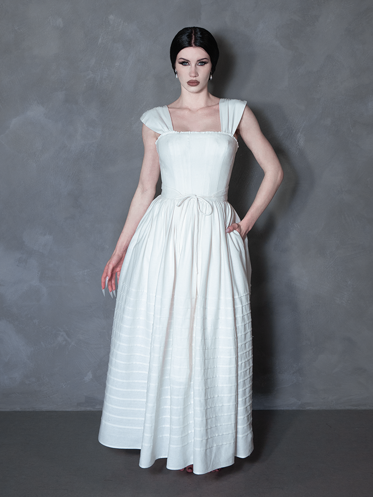 PRE-ORDER - NOSFERATU Bodiced Petticoat Dress in Bone White