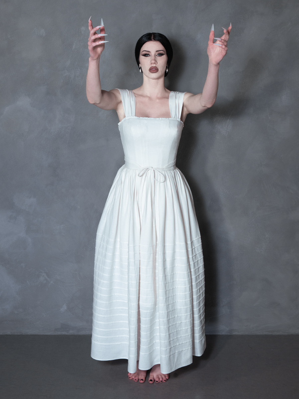 PRE-ORDER - NOSFERATU Bodiced Petticoat Dress in Bone White
