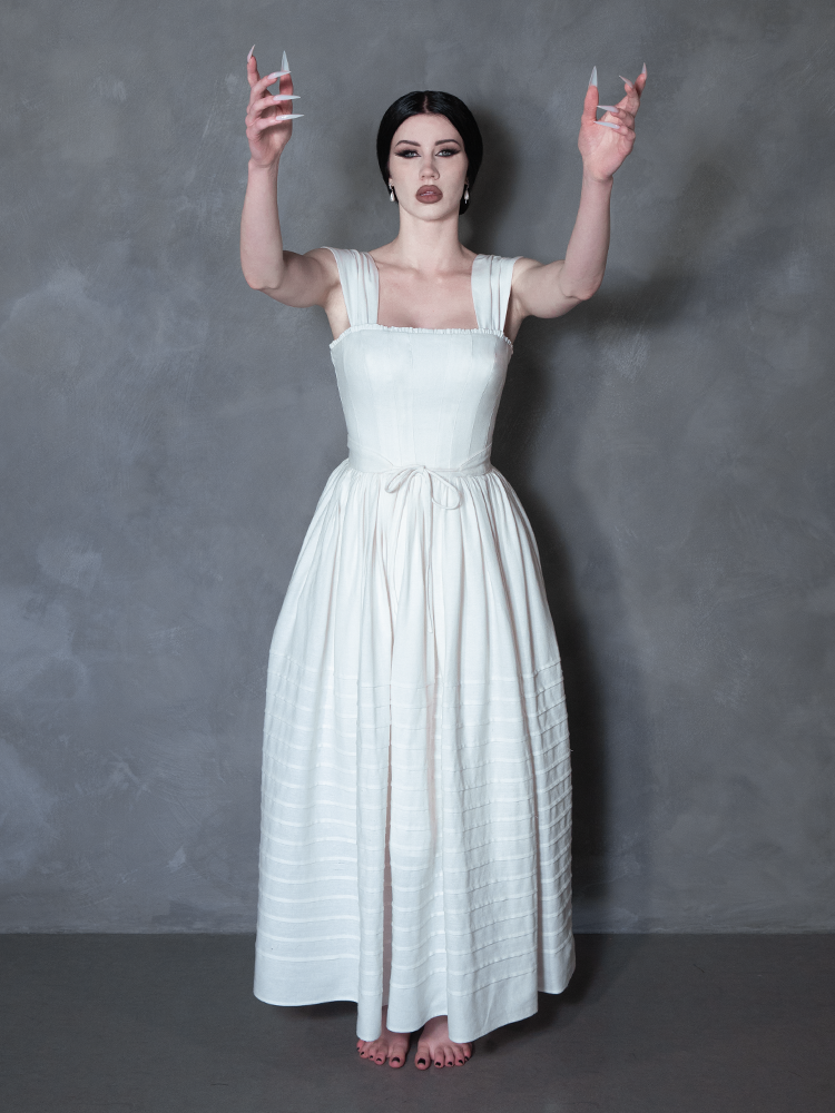 PRE-ORDER - NOSFERATU Bodiced Petticoat Dress in Bone White