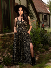 Whispers of folklore bloom across the Novella Maxi Dress in Cottage Witch Toile Print, where timeless elegance meets rustic sorcery.