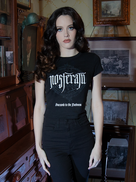 Evoking dark cinema, this Nosferatu T-shirt combines gothic edge with casual charm. Its flattering fit makes it ideal for moonlit strolls or coffee dates.

