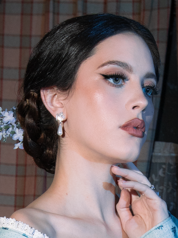 Victorian Rhinestone and Pearl Drop Earrings