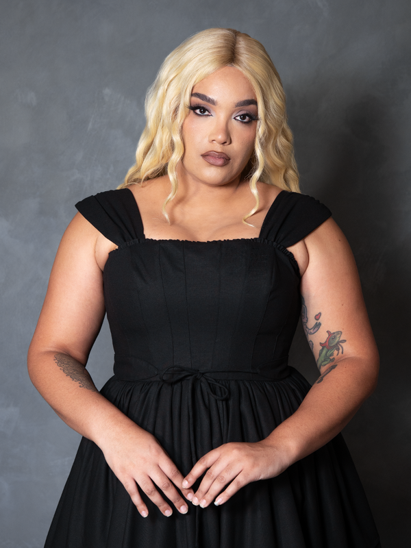 PRE-ORDER - Bodiced Petticoat Dress in Black