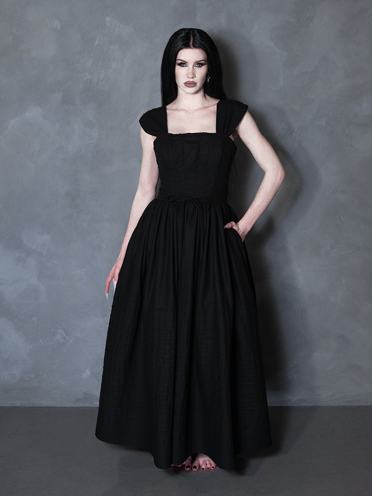 PRE-ORDER - Bodiced Petticoat Dress in Black