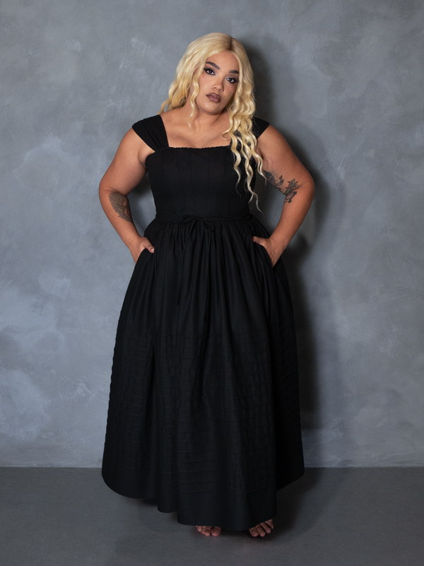 PRE-ORDER - Bodiced Petticoat Dress in Black