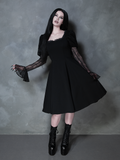 Renaissance Flared Dress in Black