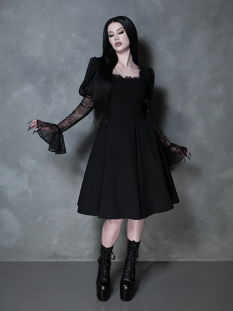 COMING BACK SOON - Renaissance Flared Dress in Black
