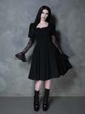 Renaissance Flared Dress in Black