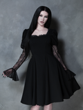 Renaissance Flared Dress in Black
