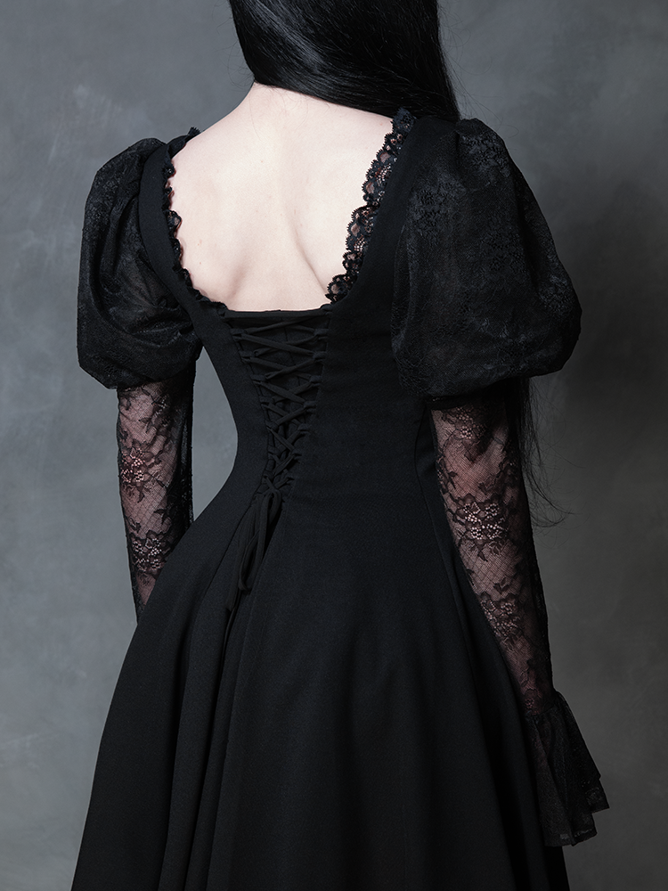 COMING BACK SOON - Renaissance Flared Dress in Black
