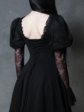 Renaissance Flared Dress in Black