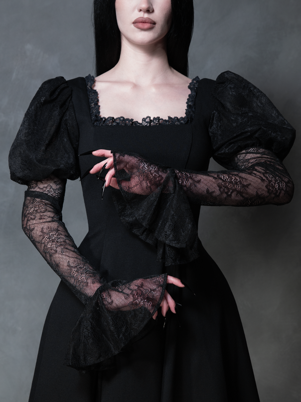 COMING BACK SOON - Renaissance Flared Dress in Black