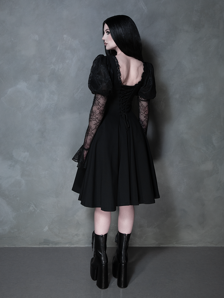 COMING BACK SOON - Renaissance Flared Dress in Black