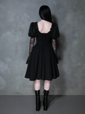 Renaissance Flared Dress in Black