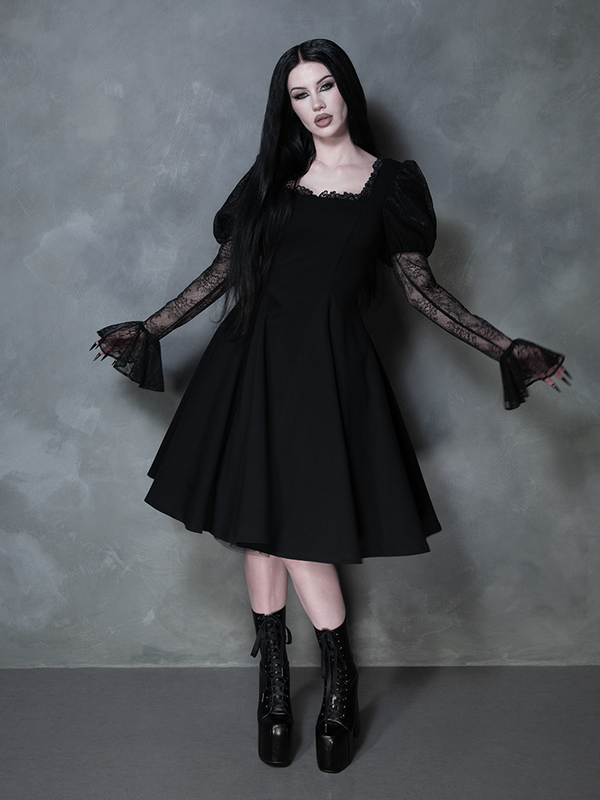 COMING BACK SOON - Renaissance Flared Dress in Black