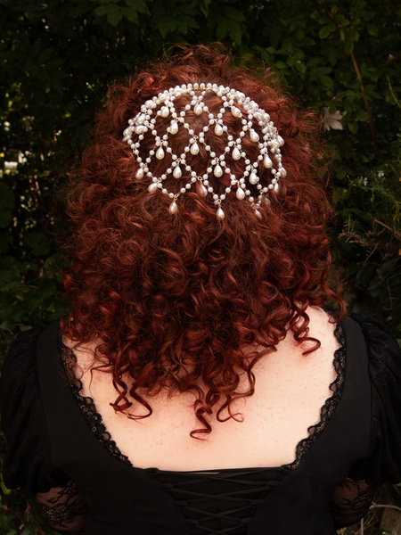 Waterfall Pearl Drop Headband in Silver