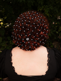Black Hair Net with Pearls