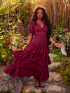 The Underworld Dress in Wine Red captures the essence of gothic beauty. Its deep, wine-red fabric flows like liquid shadows, wrapping you in a cocoon of dark romance. Ideal for secretive evenings or enchanting affairs, this dress exudes timeless allure.