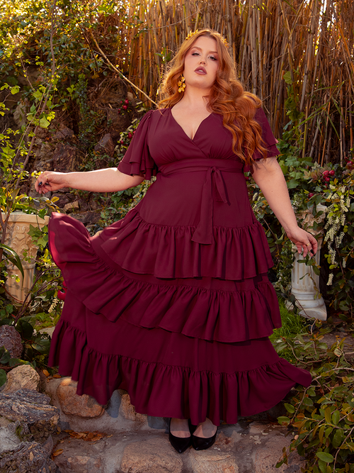 Embrace the allure of the night with the Underworld Dress in Wine Red. This captivating piece, crafted from sumptuous fabric, flows like crimson shadows, enveloping you in gothic elegance. Perfect for midnight soirées or moonlit dances, it invites you to step into a realm of eternal mystery.