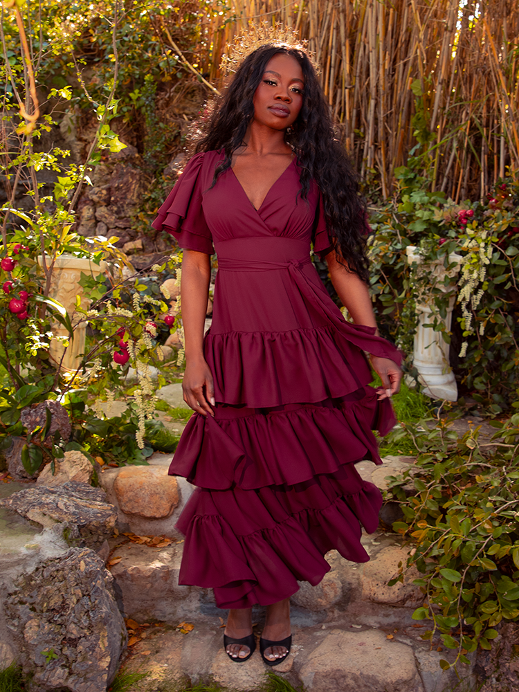 Underworld Dress in Wine Red 2X