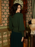 Victorian Knit Cardigan in Hunter Green