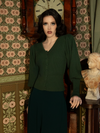 Victorian Knit Cardigan in Hunter Green