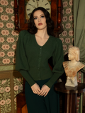 Victorian Knit Cardigan in Hunter Green