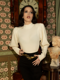 Victorian Cycling Pullover Sweater in Ivory