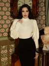 Victorian Cycling Pullover Sweater in Ivory