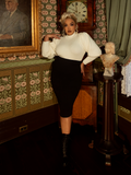 PRE-ORDER - Vamp Pencil Skirt in Black