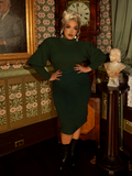 PRE-ORDER - Vamp Pencil Skirt in Dark Green