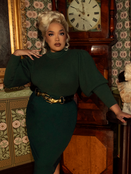 Victorian Cycling Pullover Sweater in Hunter Green