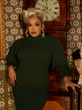 Victorian Cycling Pullover Sweater in Hunter Green