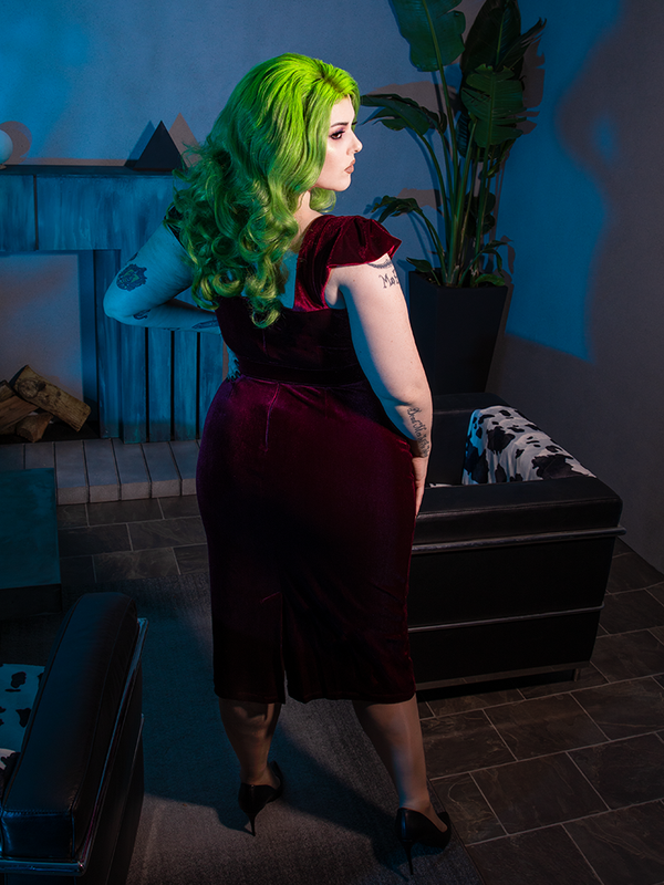 COMING BACK SOON - Baudelaire Wiggle Dress in Oxblood