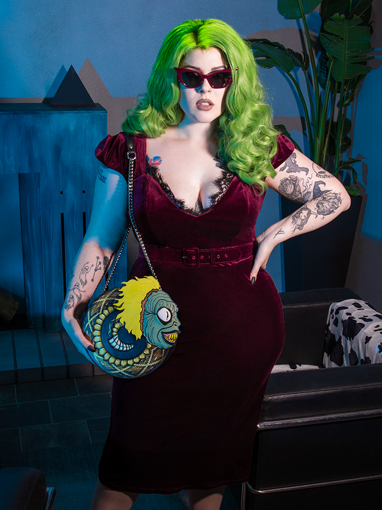 COMING BACK SOON - Baudelaire Wiggle Dress in Oxblood