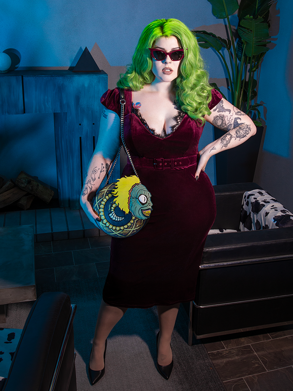 COMING BACK SOON - Baudelaire Wiggle Dress in Oxblood