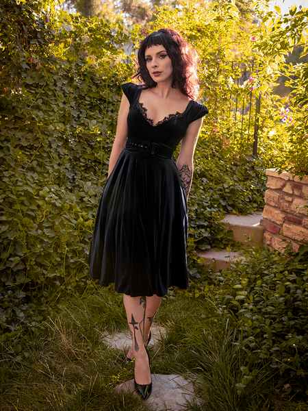 Black lace swing sales dress