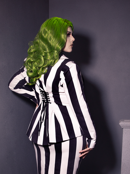 BEETLEJUICE™ Striped Corset Blazer – La Femme En Noir