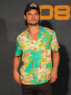 Male model wearing the ALIEN Space Souvenir Button Up Shirt.