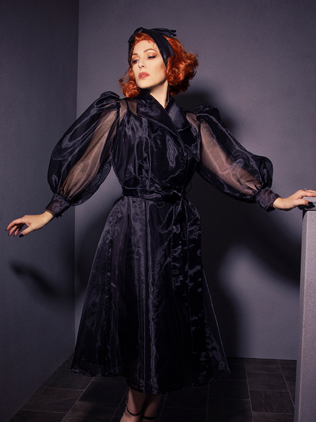 Art Deco Rusched Gown in Black