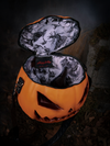 The Sleepy Hollow Baby Pumpkin Bag opened up to reveal the interior Sleepy Hollow Inspired lining.