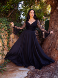 Ashley looks stunning in the Mythical Maxi Skirt in Black Chiffon from goth vintage clothing brand La Femme en Noir.