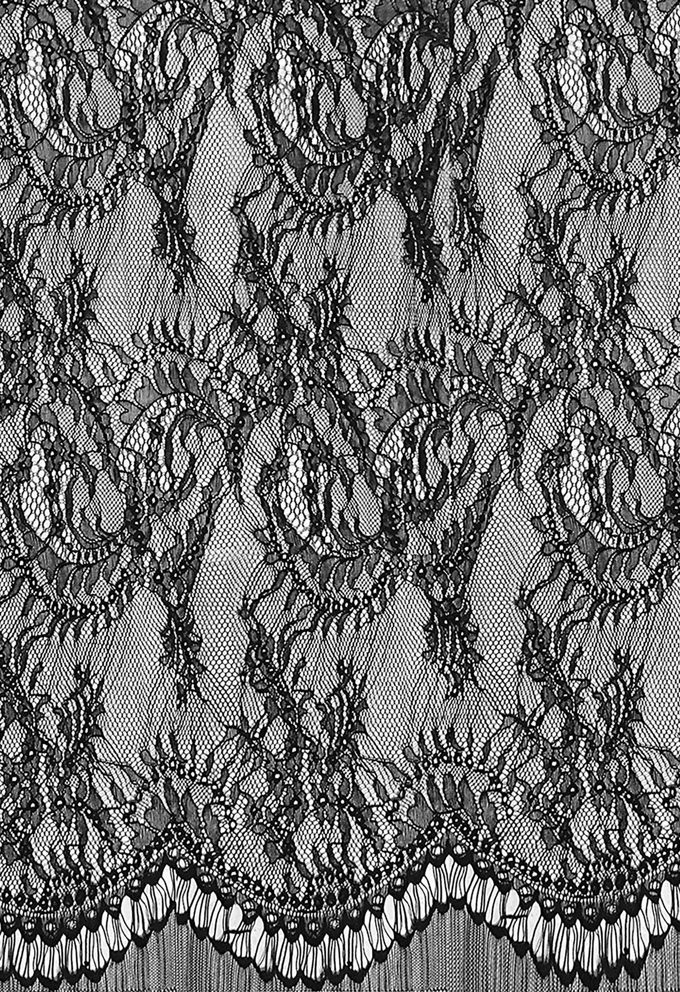 Close-up of the fabric of the La Sorcière Top in Black.