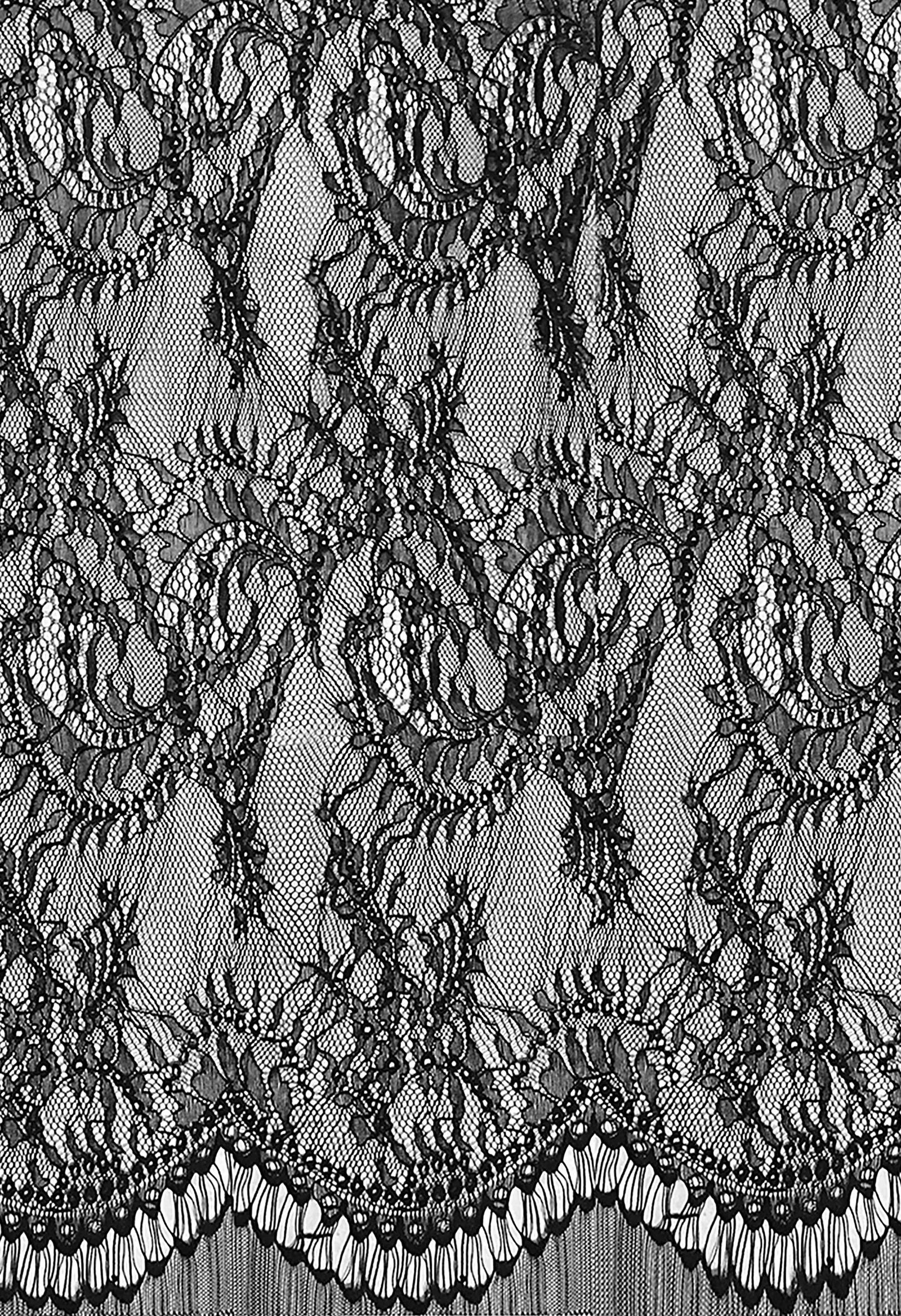 Close-up of the fabric of the La Sorcière Top in Black.