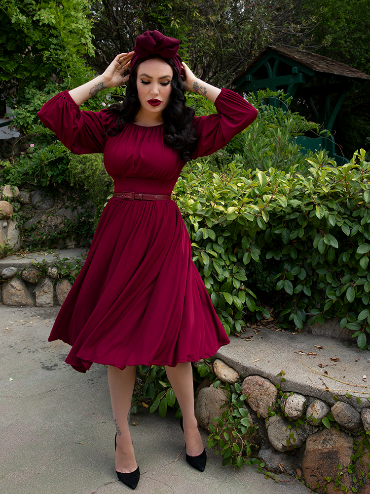 Salem Dress in Oxblood Gothic Glamour Clothing La Femme En Noir