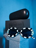 The BEETLEJUICE™ Sandworm Spectacles along with the carrying case and retail box.