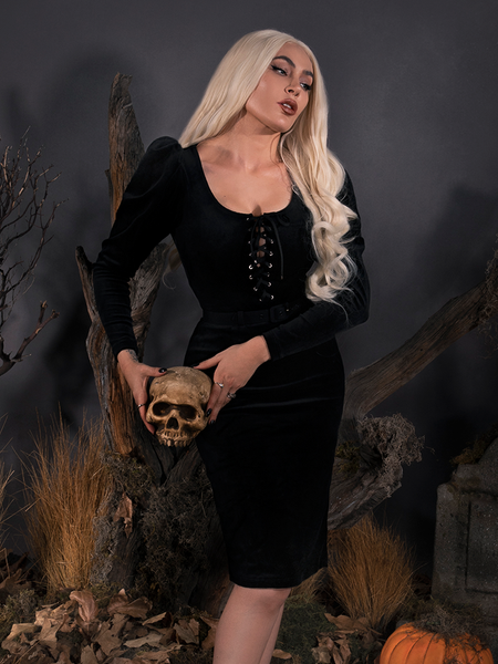 Mourning Dress in Crimson Lace